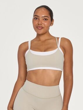 Form Halter Layered Bra/Shorts Set in Cottage/White